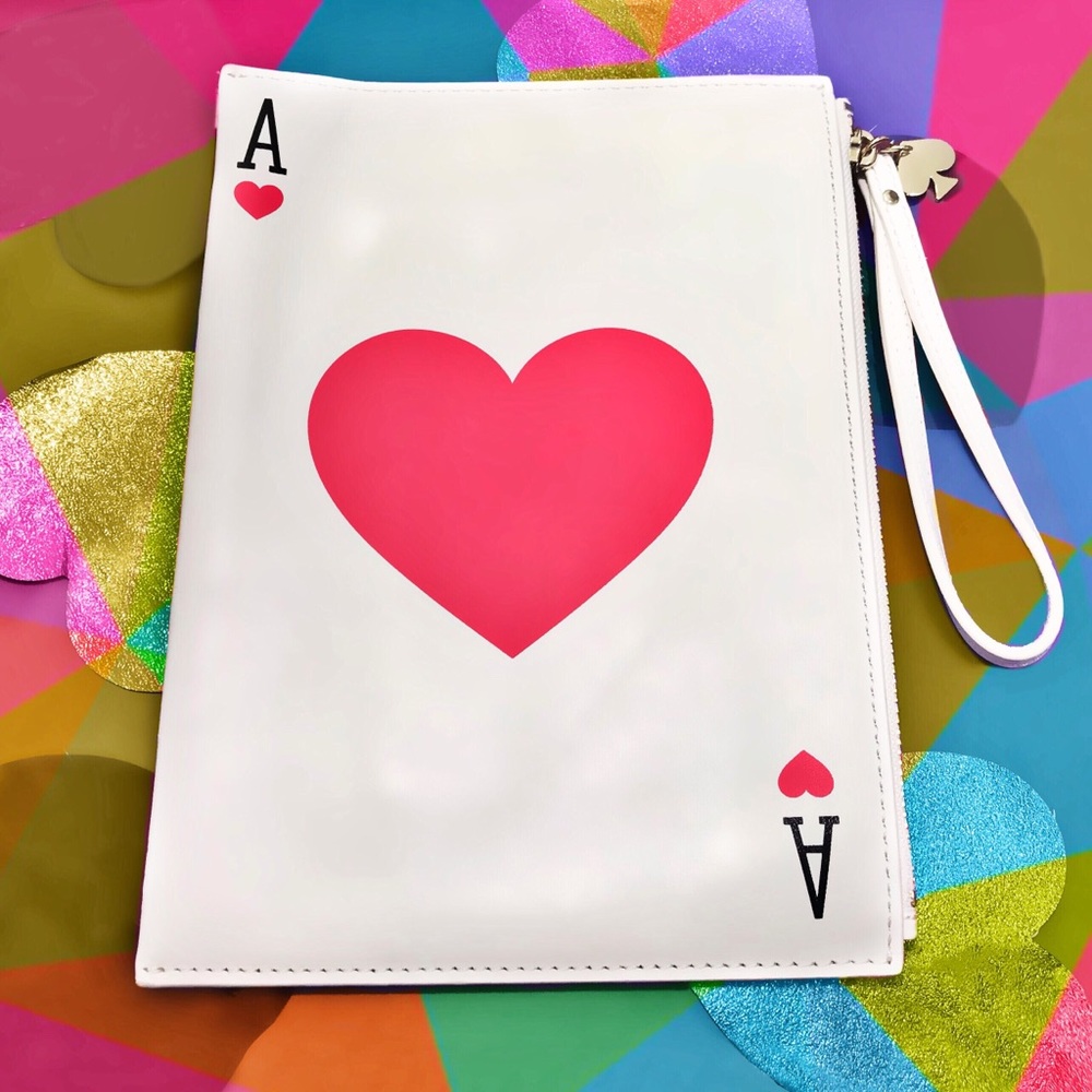 SOLD KATE SPADE BELLA ACE OF HEARTS WRISTLET